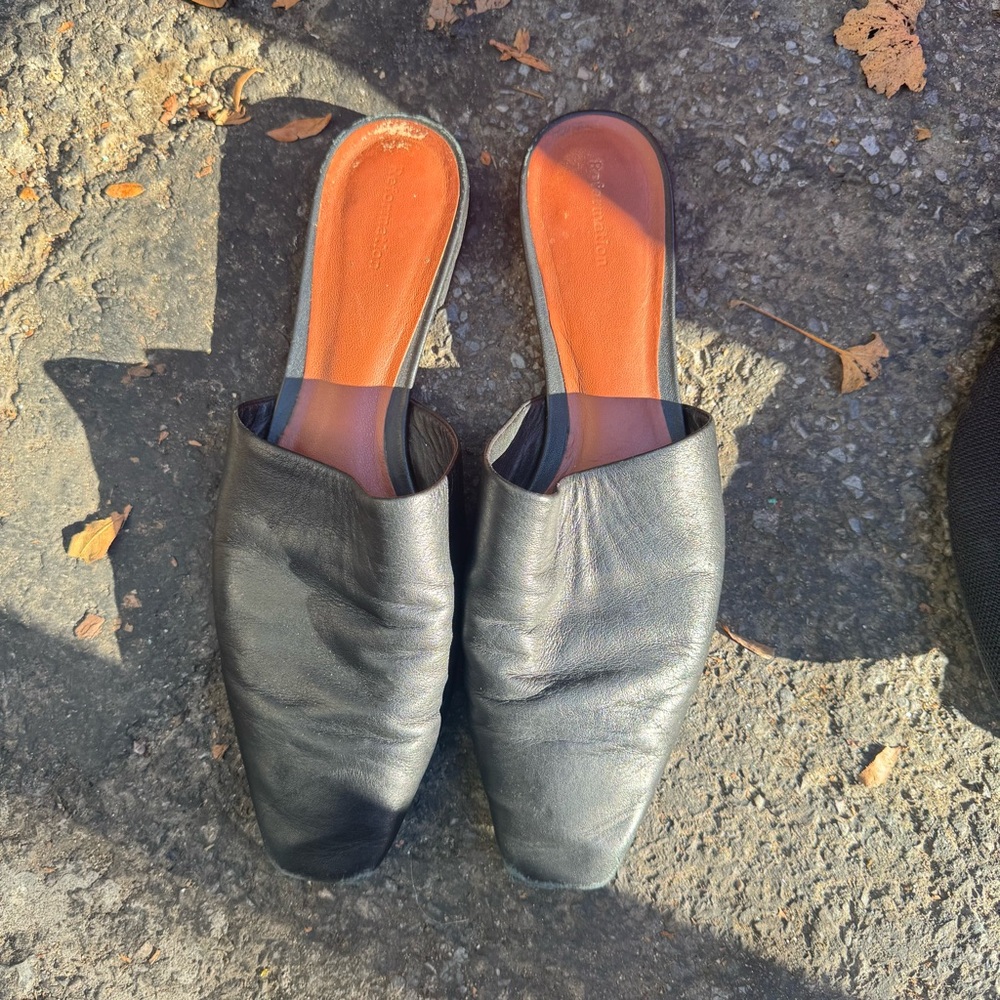 Reformation Leather Mules (size 9)